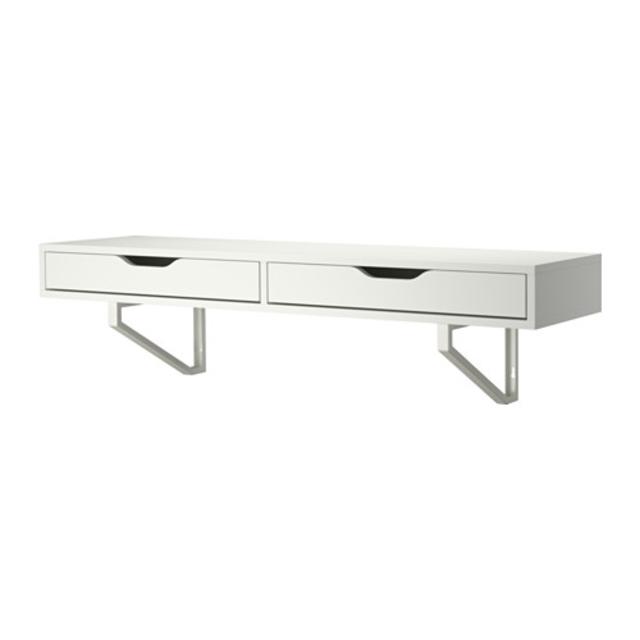 EKBY ALEX / EKBY LERBERG Shelf with drawer, white
