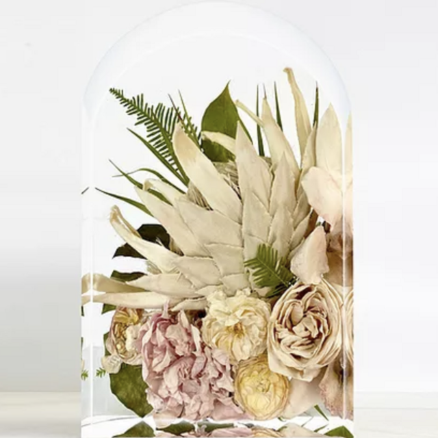 Decorative Floral Block with Preserved Wedding Flowers