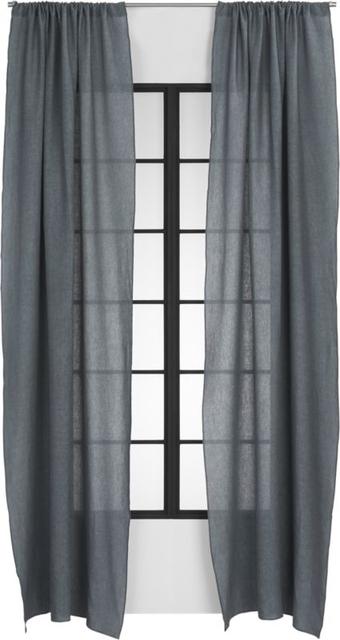graphite linen curtain panel 48"x96"