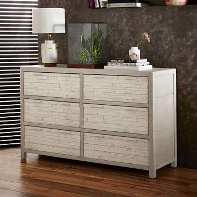 Bay Reclaimed Pine 6-Drawer Dresser - Whitewashed