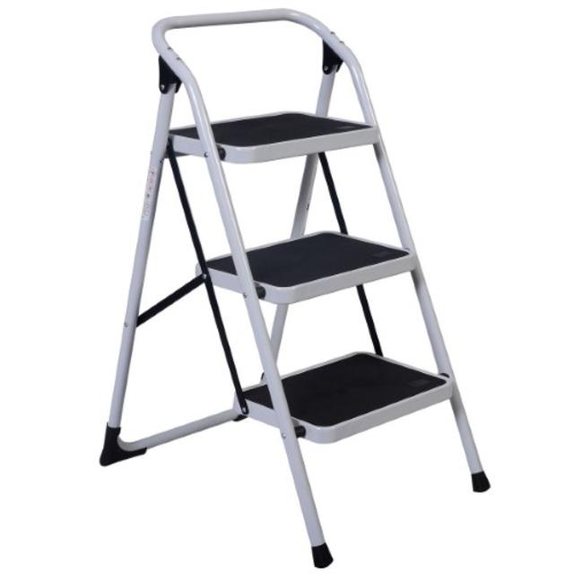 Costway 3 Step Lightweight Ladder HD Platform Foldable Stool 330 LB Cap. Saving Space  by Costway