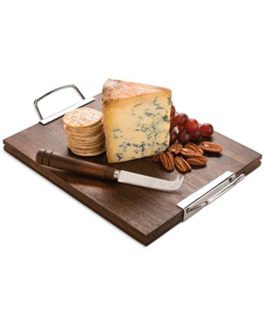 Martha Stewart Collection Treasury Wood Cheese Board with Knife