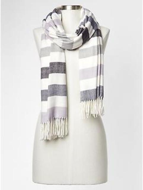 Cozy bold stripe scarf - lilac stone