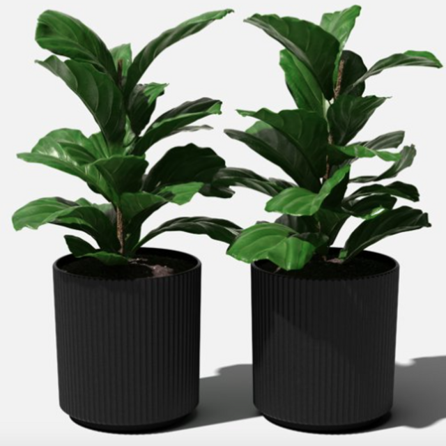 Veradek Mason Series Demi 20" Planter Black Set of 2