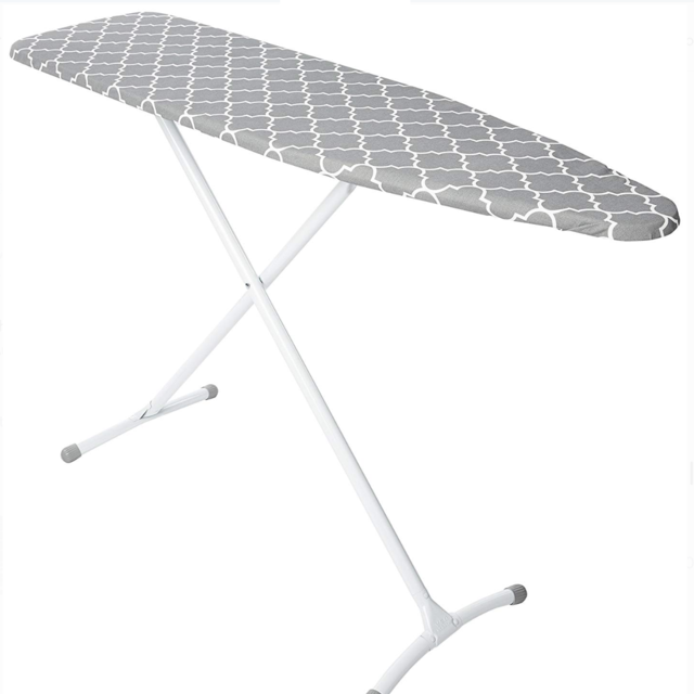 Homz Contour Steel Stable Ironing Board, Grey and White Pattern Cover