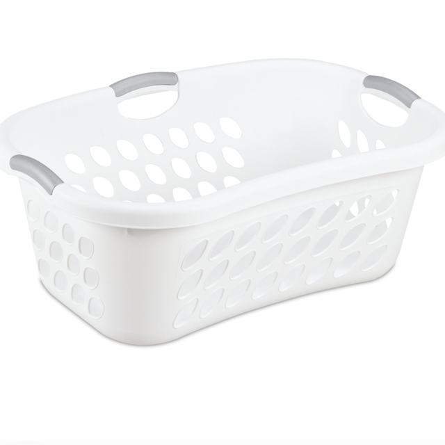 Sterilite 1.25 Bushel/44 L Ultra HipHold Laundry Basket, White