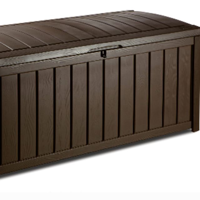 Keter Glenwood Outdoor Plastic Deck Storage Box 101 Gal, Brown