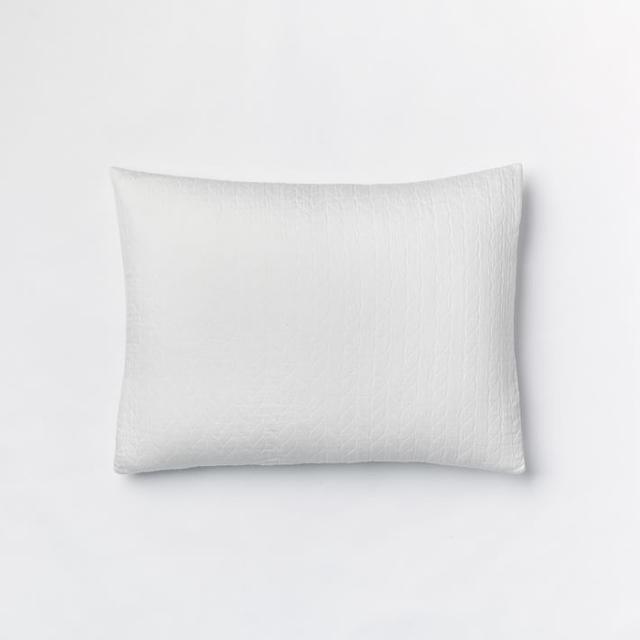 Organic Braided Matelasse Standard Sham, Stone White