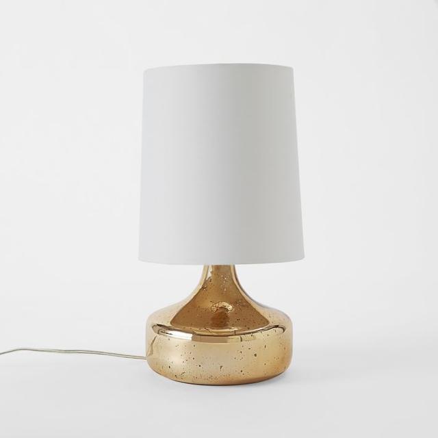 Cfl Perch Glass Table Lamp, Rose Gold