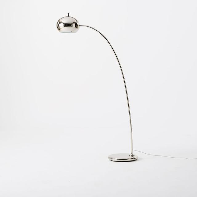 Petite Arc Metal Floor Lamp, Polished Nickel