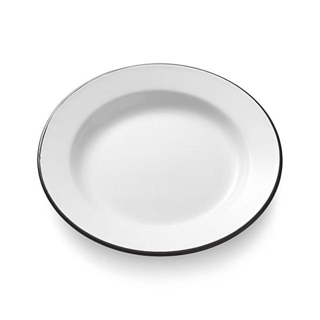 Black Rim Enamelware Dinner Plate
