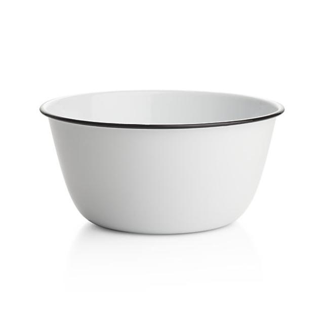 Black Rim Enamelware Serving Bowl