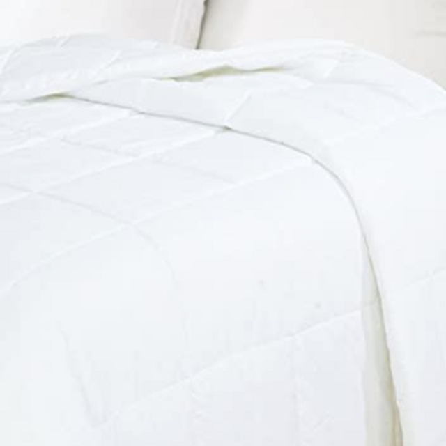 Natural Comfort White Down Alternative Comforter with Embossed Microfiber Shell, Light Weight Filled, Queen