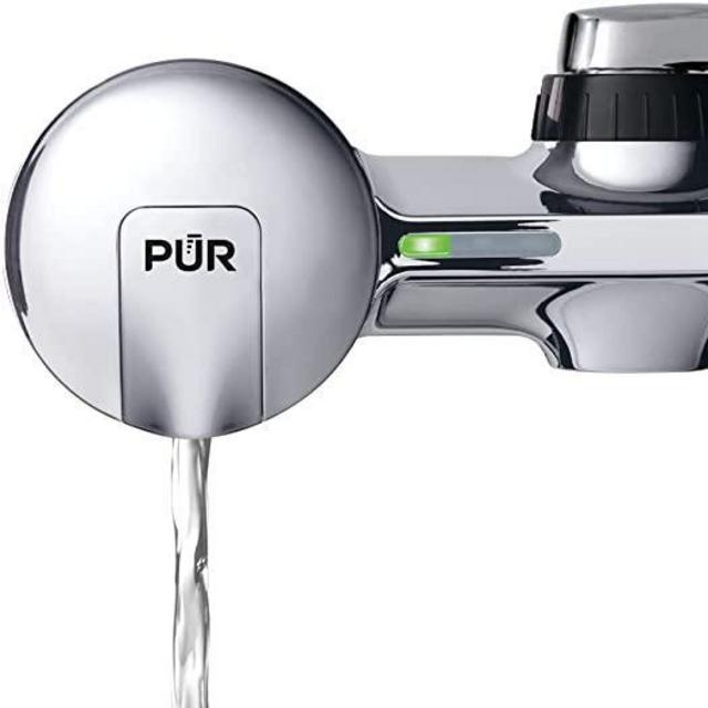 PUR PLUS Faucet Mount Water Filtration System, Chrome – Horizontal Faucet Mount for Crisp, Refreshing Water, PFM400H