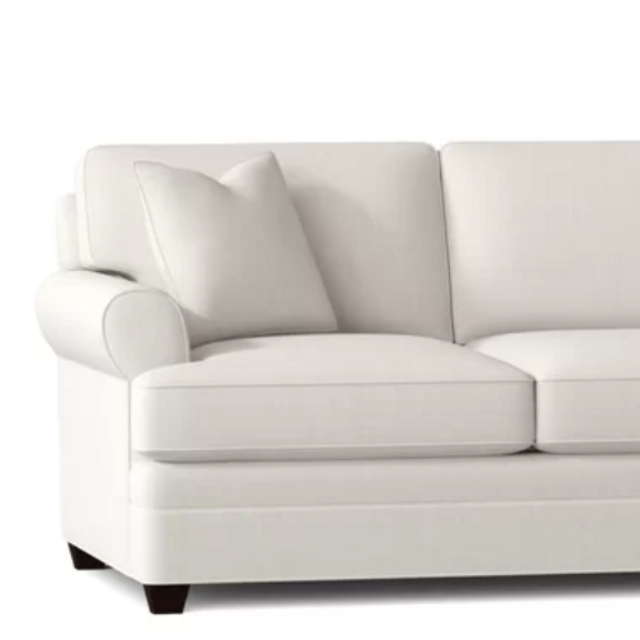 Romeo 91'' Rolled Arm Sofa with Reversible Cushions - Conversation Ivory