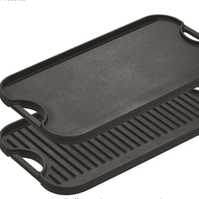 Lodge Pre-Seasoned Cast Iron Reversible Grill/Griddle With Handles