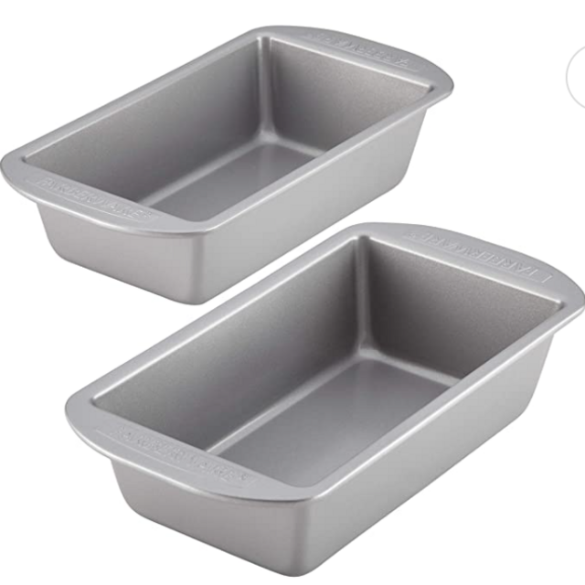 Farberware Bakeware Meatloaf/Nonstick Baking Loaf Pan Set, Two 9-Inch x 5-Inch, Gray