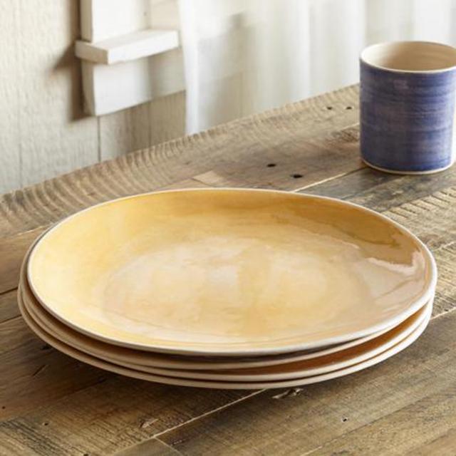 Set of 4 gift from the earth dinner plates - yellow