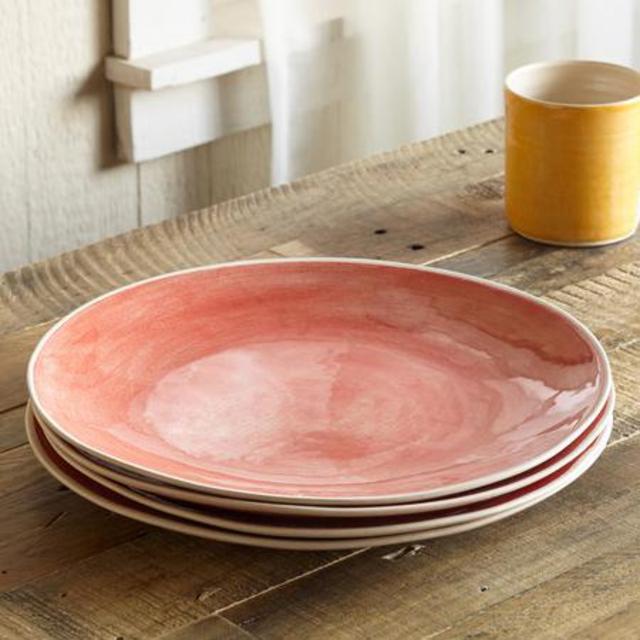 Set of 4 "Gift from the Earth" dinner plates - red