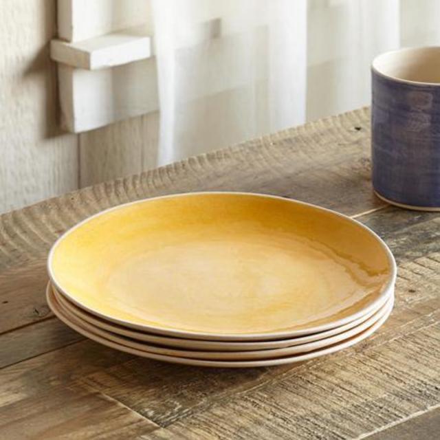 Set of 4 "Gift from the Earth" salad plates - yellow