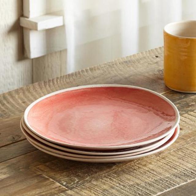 Set of 4 "Gift from the Earth" salad plates - red