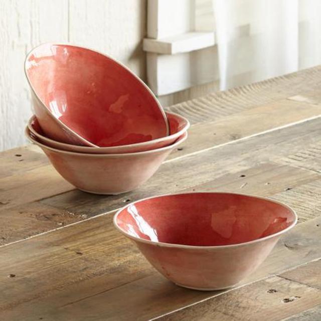 Set of 4 "Gift from the Earth" bowls - red