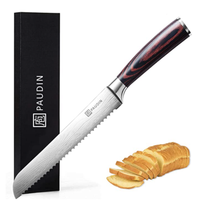 8" Serrated Knife, Ultra Sharp German High Carbon Stainless Steel Bread Cutting Knife