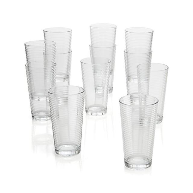 Crate and Barrel - Set of 12 Rings Cooler Glasses