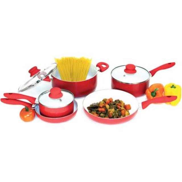 Walmart - Heuck 8-Piece NANO Non-Stick Ceramic Cookware Set, Red