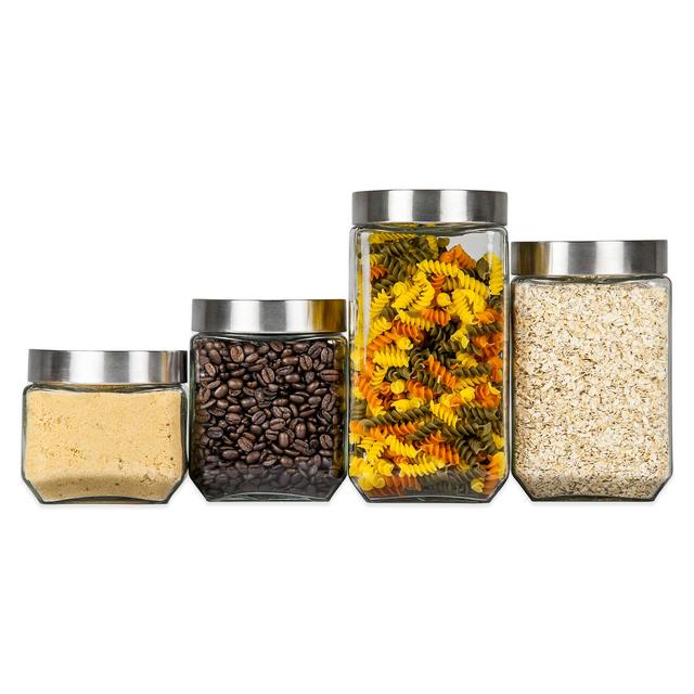 Bed Bath and Beyond - 4 Piece Glass Square Canister Set