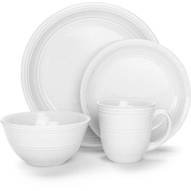 Walmart - Mainstays 16-Piece Stoneware Dinnerware Set - White