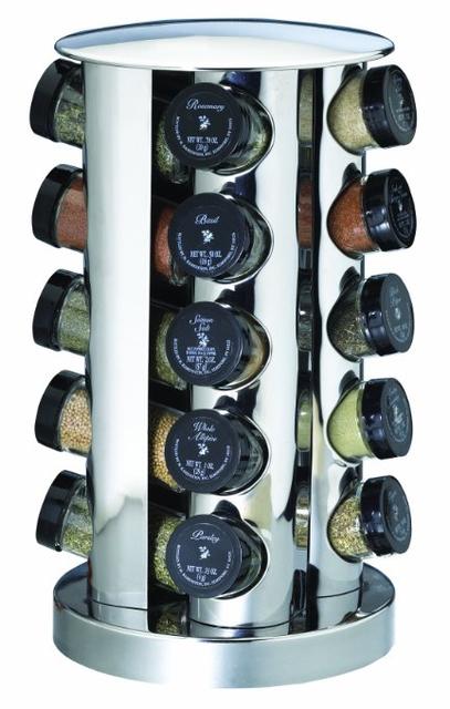 Kamenstein 20-Jar Revolving Spice Tower with Free Spice Refills for 5 Years