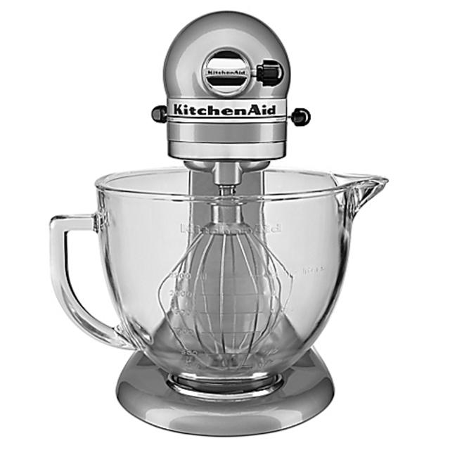 KitchenAid® 5 qt. Stand Mixer in Metallic Chrome with Glass Bowl