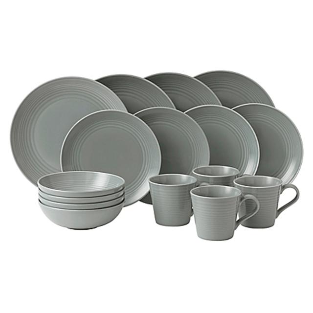 Gordon Ramsay by Royal Doulton® Maze 16-Piece Dinnerware Set in Dark Grey