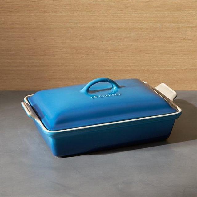 Kelsey Keough & Dj BarryLe Creuset ® Heritage Covered Rectangle Marseille Blue Baking Dish