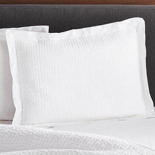 Celeste White Solid Euro Sham