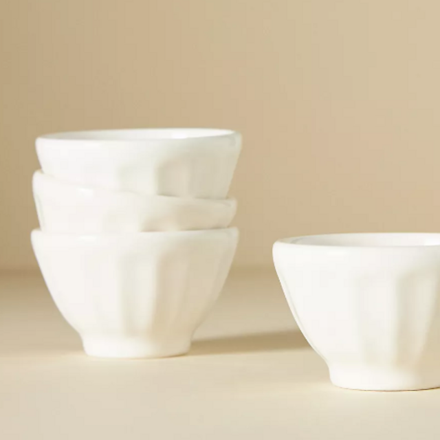 Shiny Mini Latte Bowls, Set of 4 (Cream)