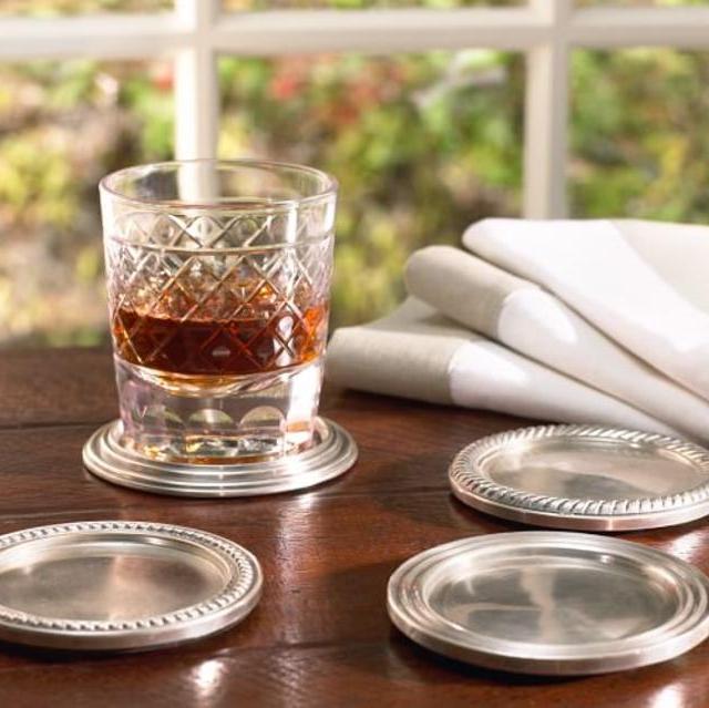 Antique Silver Drink Coasters, Set of 4
