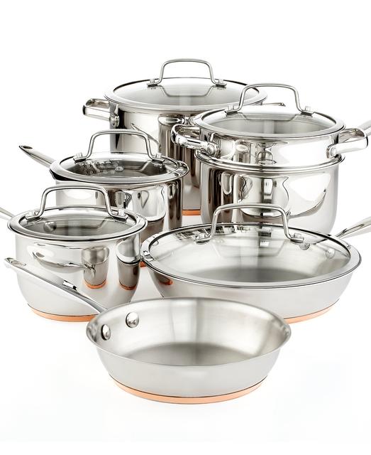 Martha Stewart Collection Copper Accent 12 Piece Cookware Set