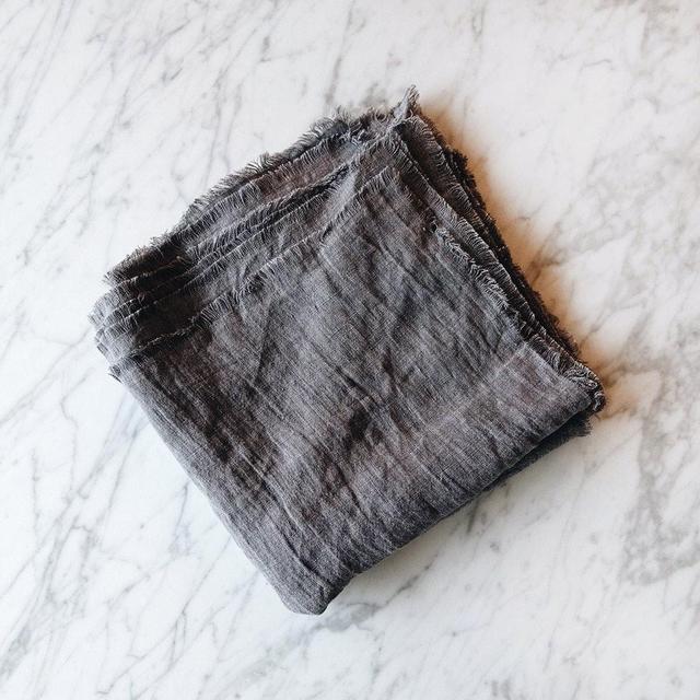 Stonewashed Linen Dinner Napkin - Graphite
