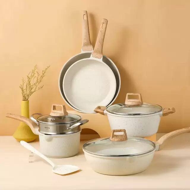 White Granite 10 Pcs Cookware Set