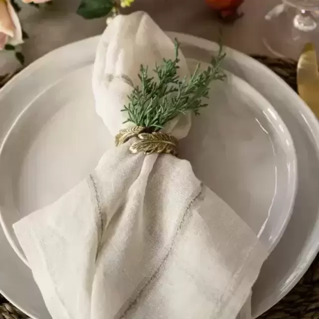 McGee & Co. Botanical Brass Napkin Ring (Set of 4)