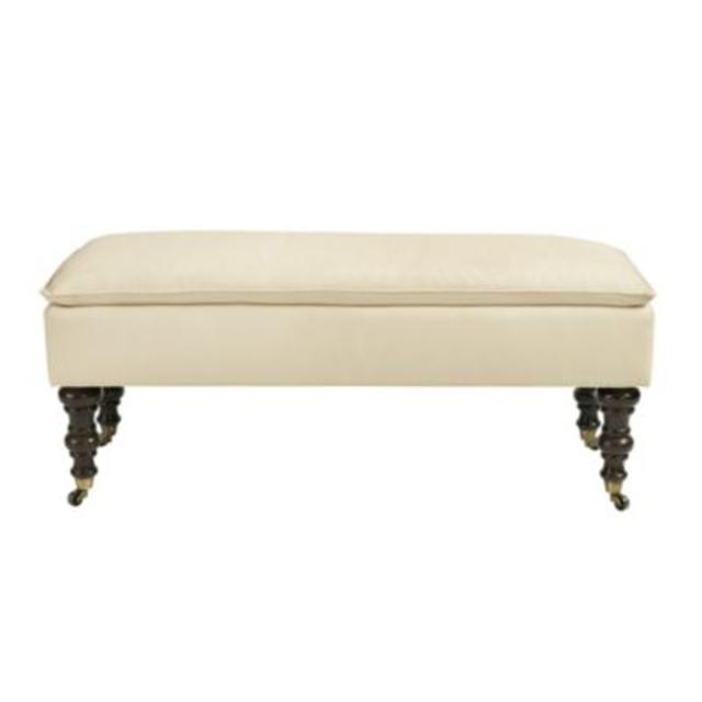 Rene Bench with Brass Casters- in Courtney Spa