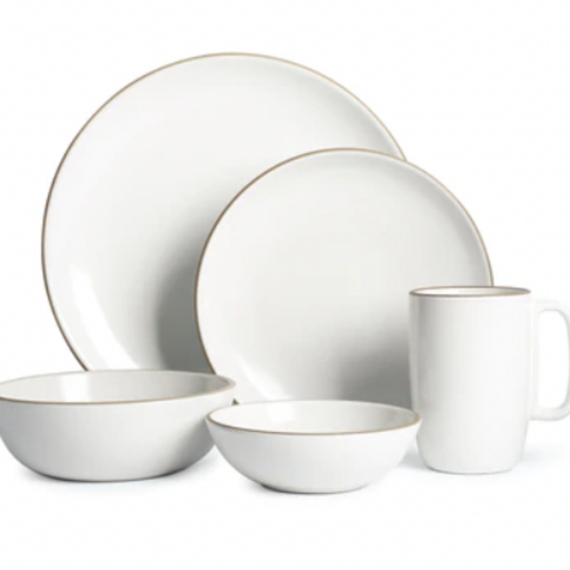 Opaque White Full Dinnerware Set