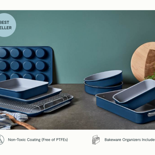 Complete 11 Piece Bakeware Set, Non-Stick & Non-Toxic Ceramic-Coating
