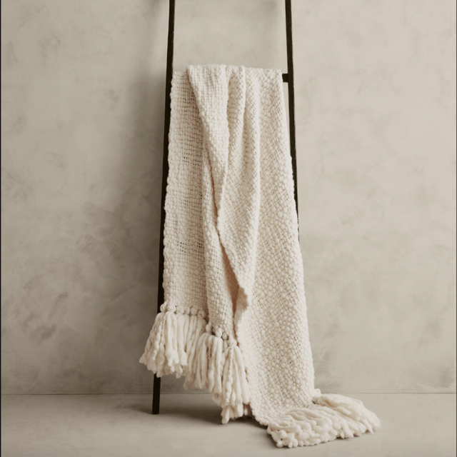 Hand-Carded Merino Throw Blanket
