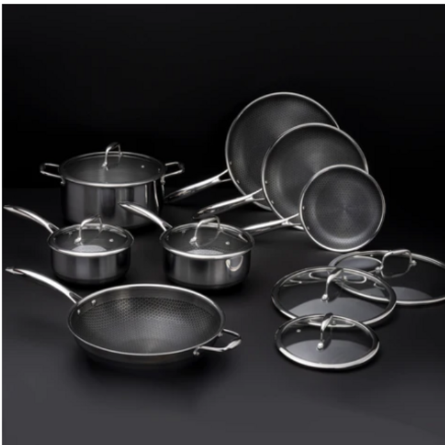 13pc HexClad Hybrid Cookware Set w/ Lids