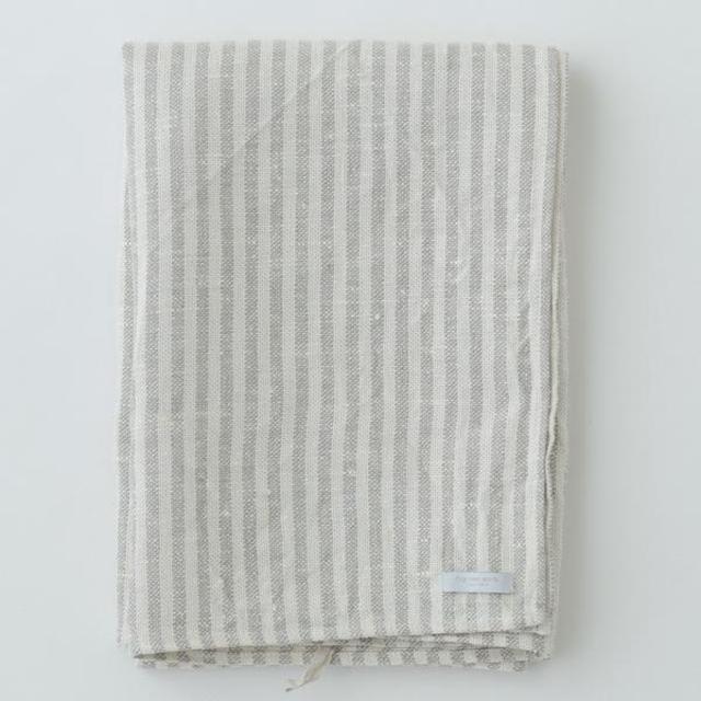 Linen Chambray Towel: Natural Stripe