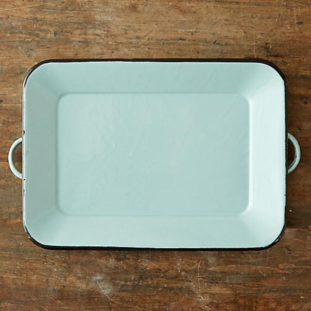 Mint Enamel Serving Tray