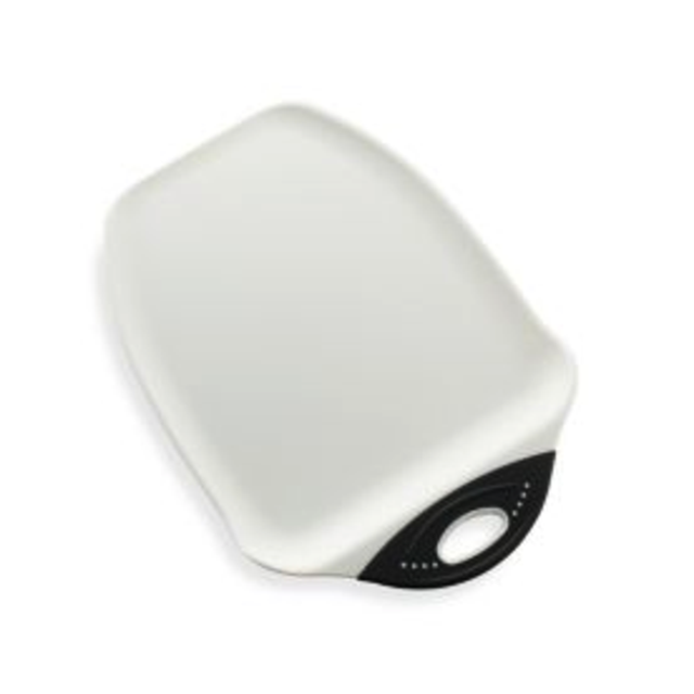 Dexas® Chop and Scoop™ Medium Cutting Board in White/Black